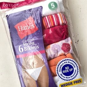 Hanes Women cotton Bikini strings pack size 5